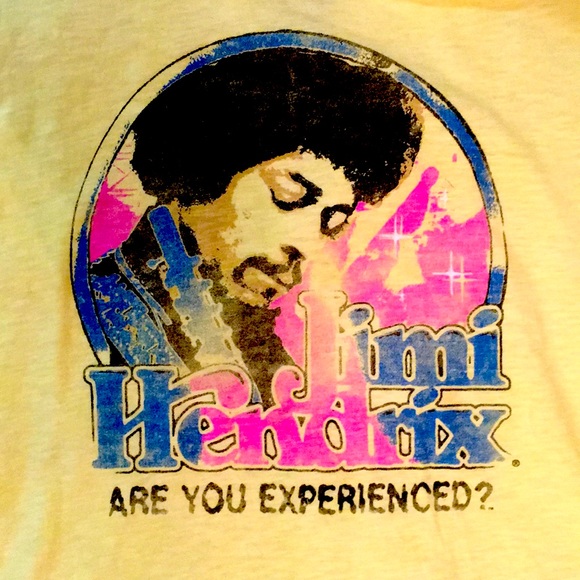 Jimi Hendrix Band Tee Size L Yelloe - Picture 3 of 5